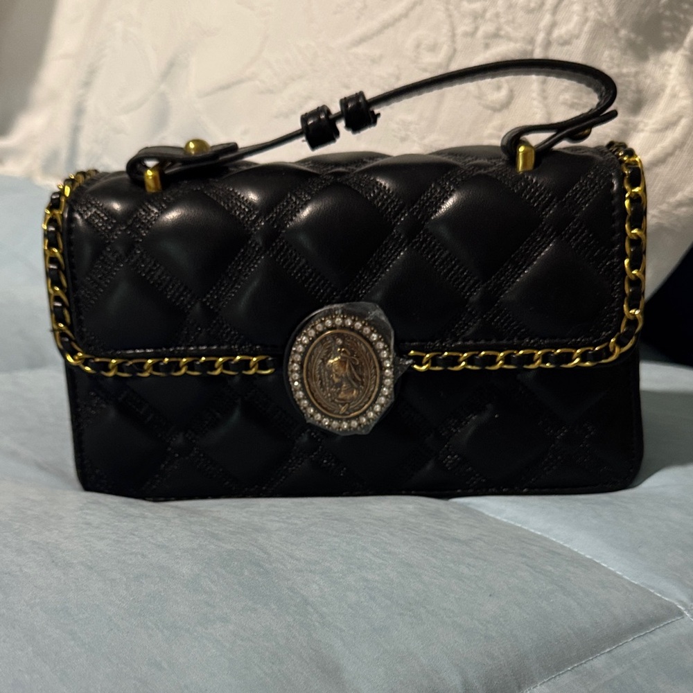 Black Quilted Chain Shoulder Bag